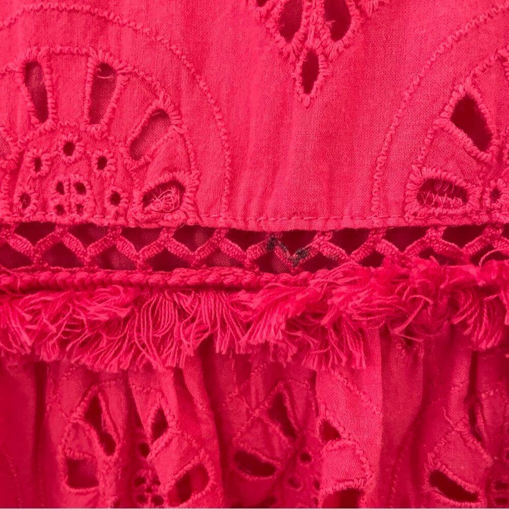 Anthropologie Pink Short Sleeve Dani Lace Eyelet Tunic Dress, Size 6 - Picture 14 of 15